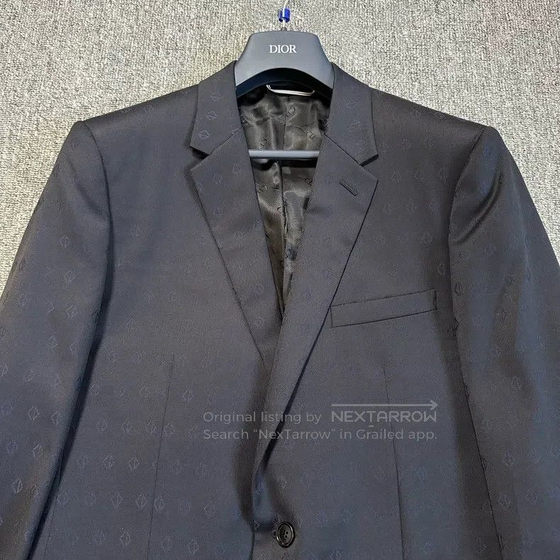 Dior Dior Dark pattern full print logo woollen suit Size 48R - 3 Thumbnail
