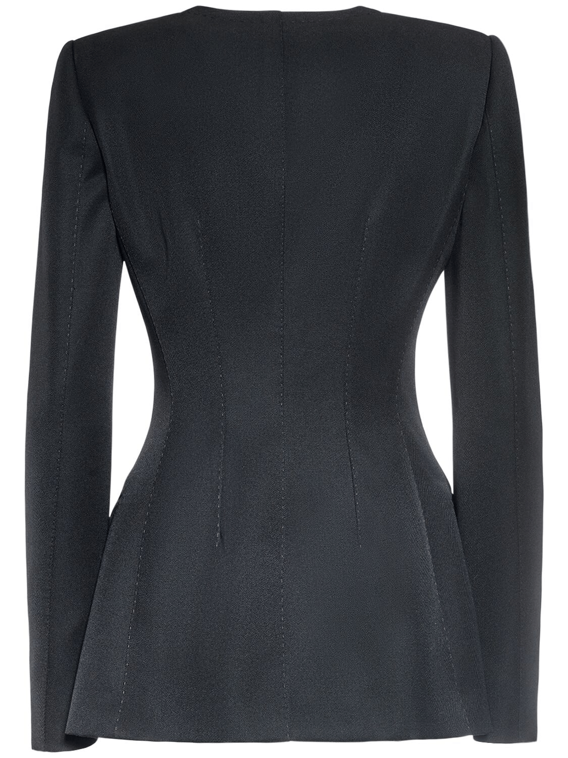 Dolce & Gabbana DOLCE&GABBANA Black Wool Single Breasted Jacket Size XL / US 12-14 / IT 48-50 - 2 Thumbnail