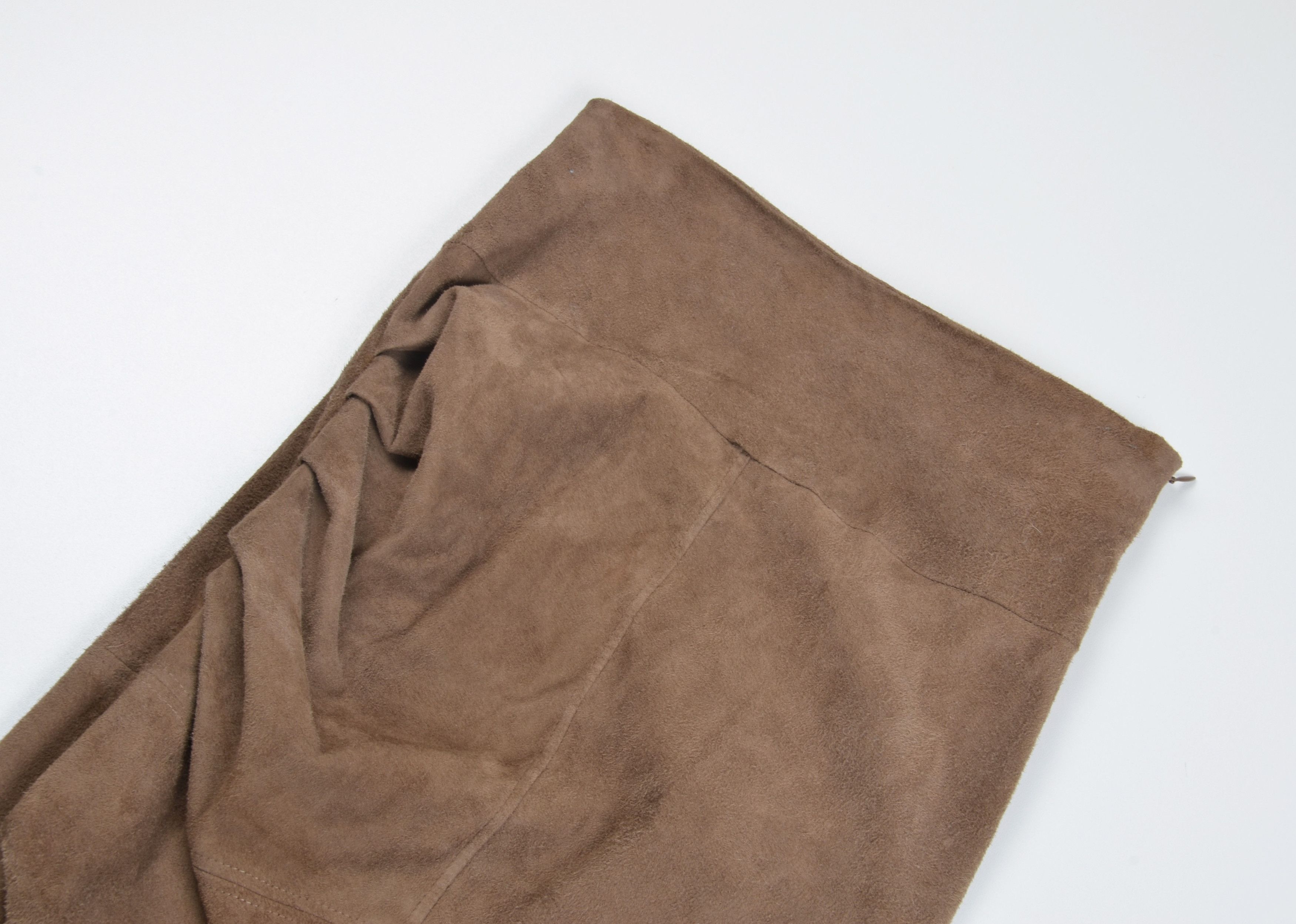 Brunello Cucinelli Brunello Cucinelli Brown Suede Pencil High Waist Skirt Size 27" / US 4 / IT 40 - 6 Thumbnail