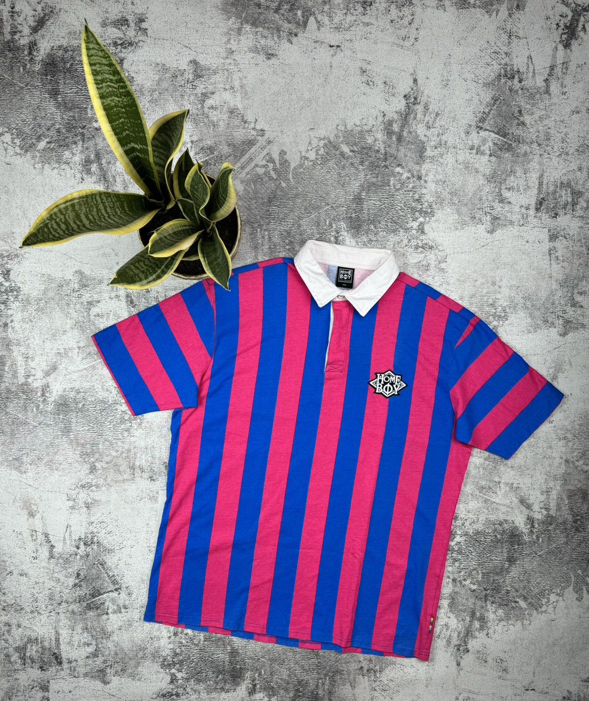 HOMME BOY CO. Vintage Very Rare Striped Polo Home Boy Loud Couture T Shirt Size US XXL / EU 58 / 5 - 1 Thumbnail