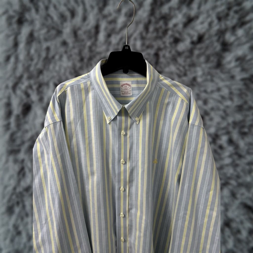 Brooks Brothers Brooks Brothers The Original Polo Shirt Mens 2XL Blue Striped Supima Cotton L/S Size US XXL / EU 58 / 5 - 1 Thumbnail