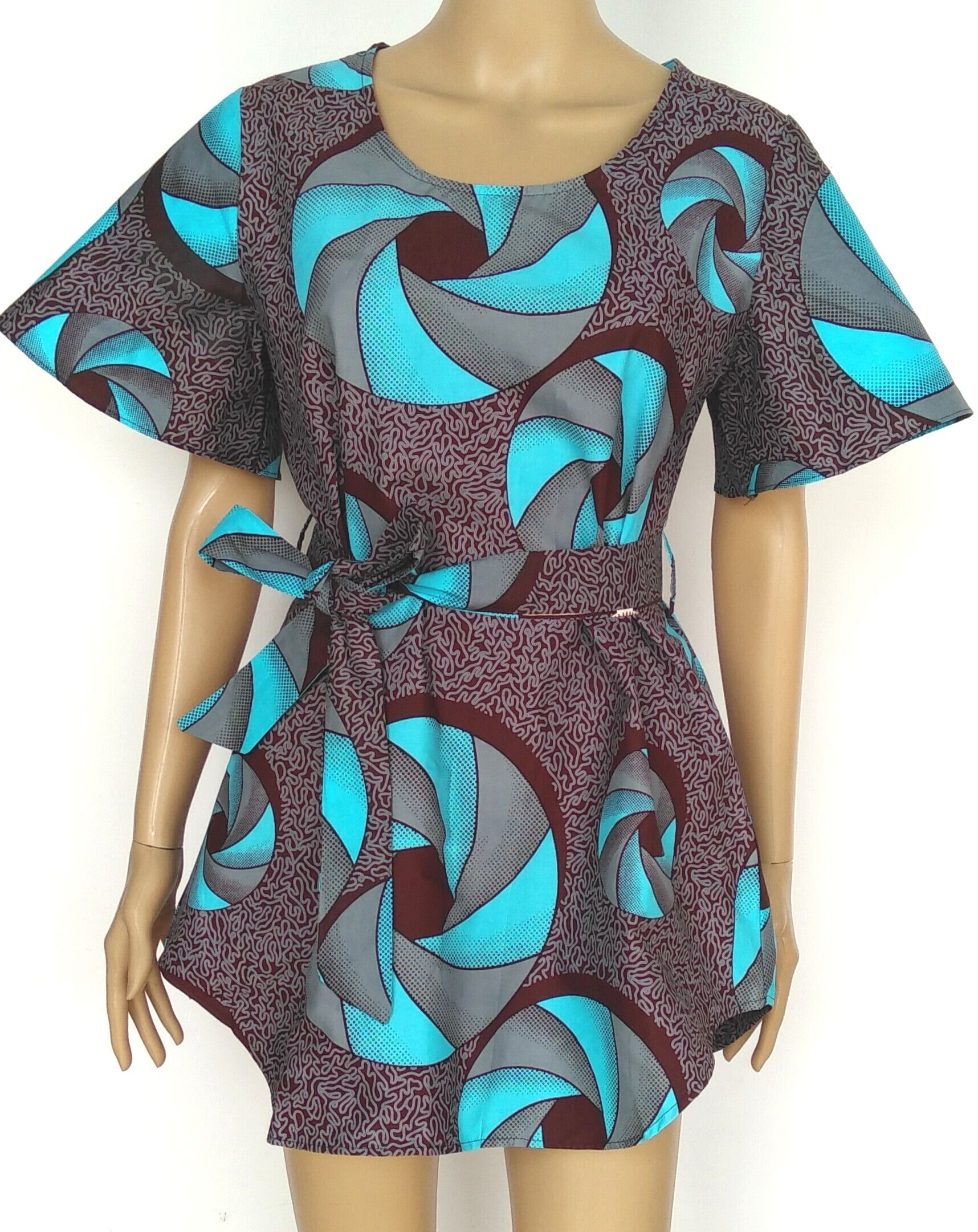 Other Cotton Tunic Shirt For Women African Wax Print Blouse Size XXL / US 16-18 / IT 52-54 - 1 Thumbnail