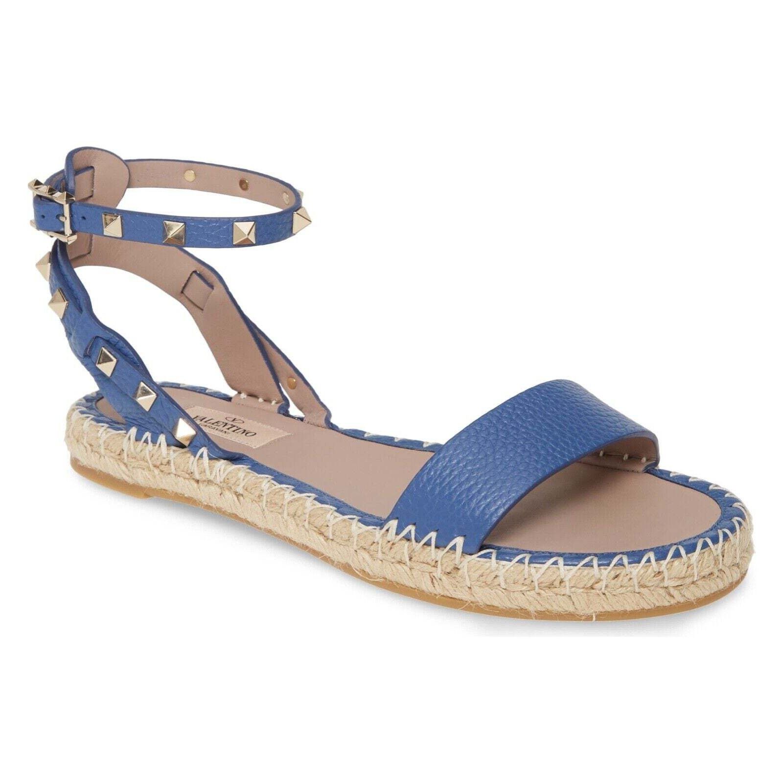 Valentino Valentino Rockstud T 20 Blue Leather Stud Ankle Strap Size US 11 / IT 41 - 2 Thumbnail