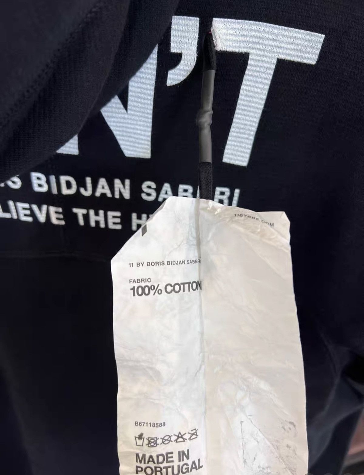 11 By Boris Bidjan Saberi 11ByBBS Slogan Print Hoodie with Balaclava Size US XS / EU 42 / 0 - 6 Thumbnail