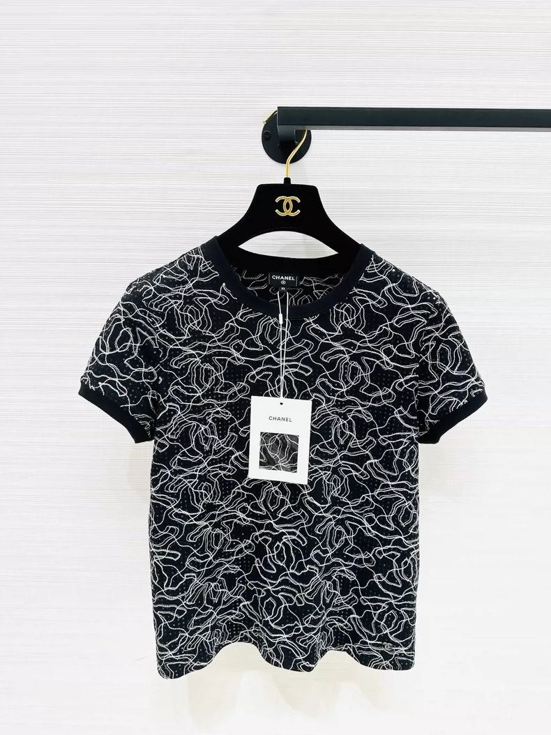 Chanel Chanel 25C CC Logo Short Sleeve Top - dmc Size US XS / EU 42 / 0 - 1 Thumbnail
