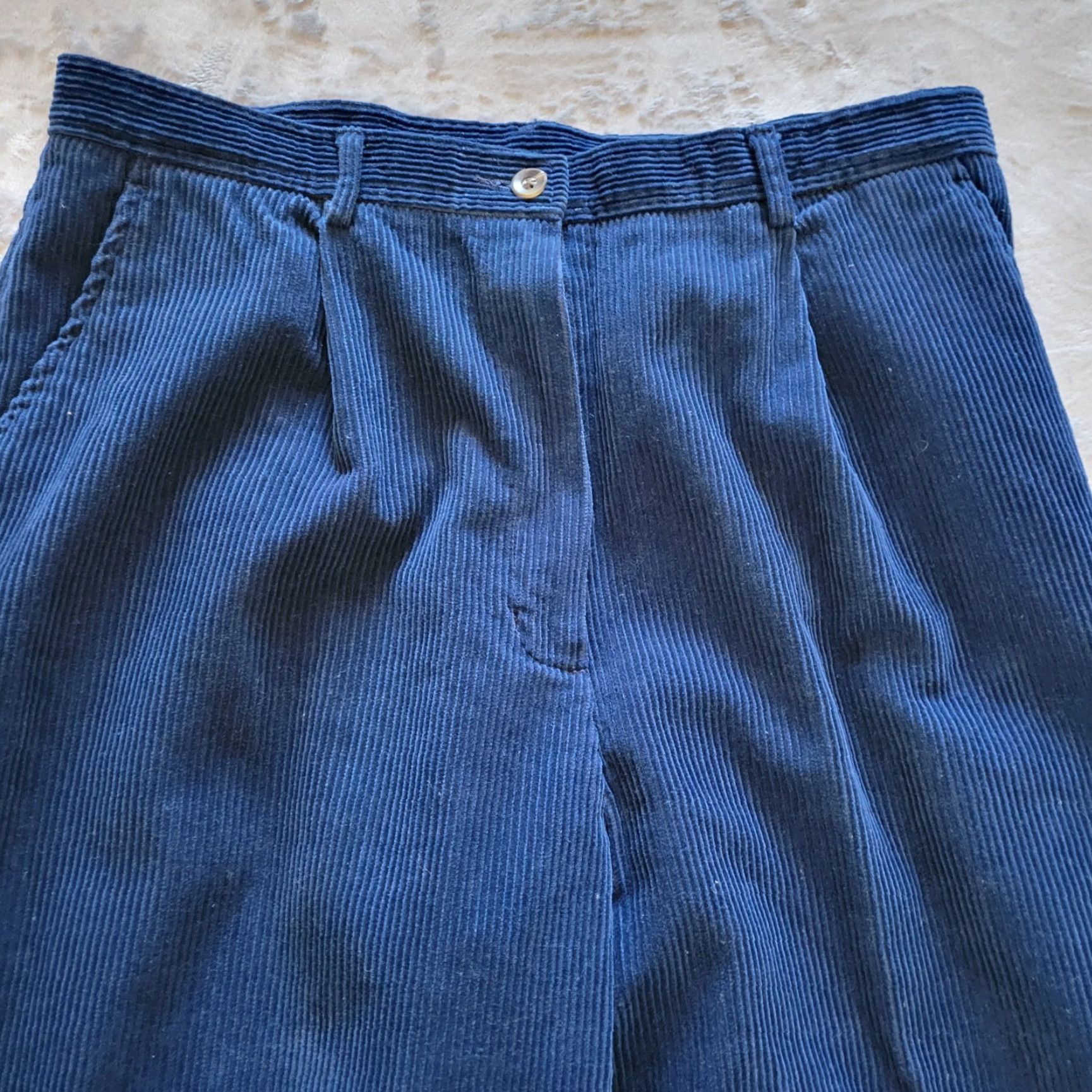 Pendleton Pendleton Womens Pants 14 Blue Corduroy Tapered Pleated Classic Casual Career Size 24" / US 00 / IT 34 - 2 Thumbnail