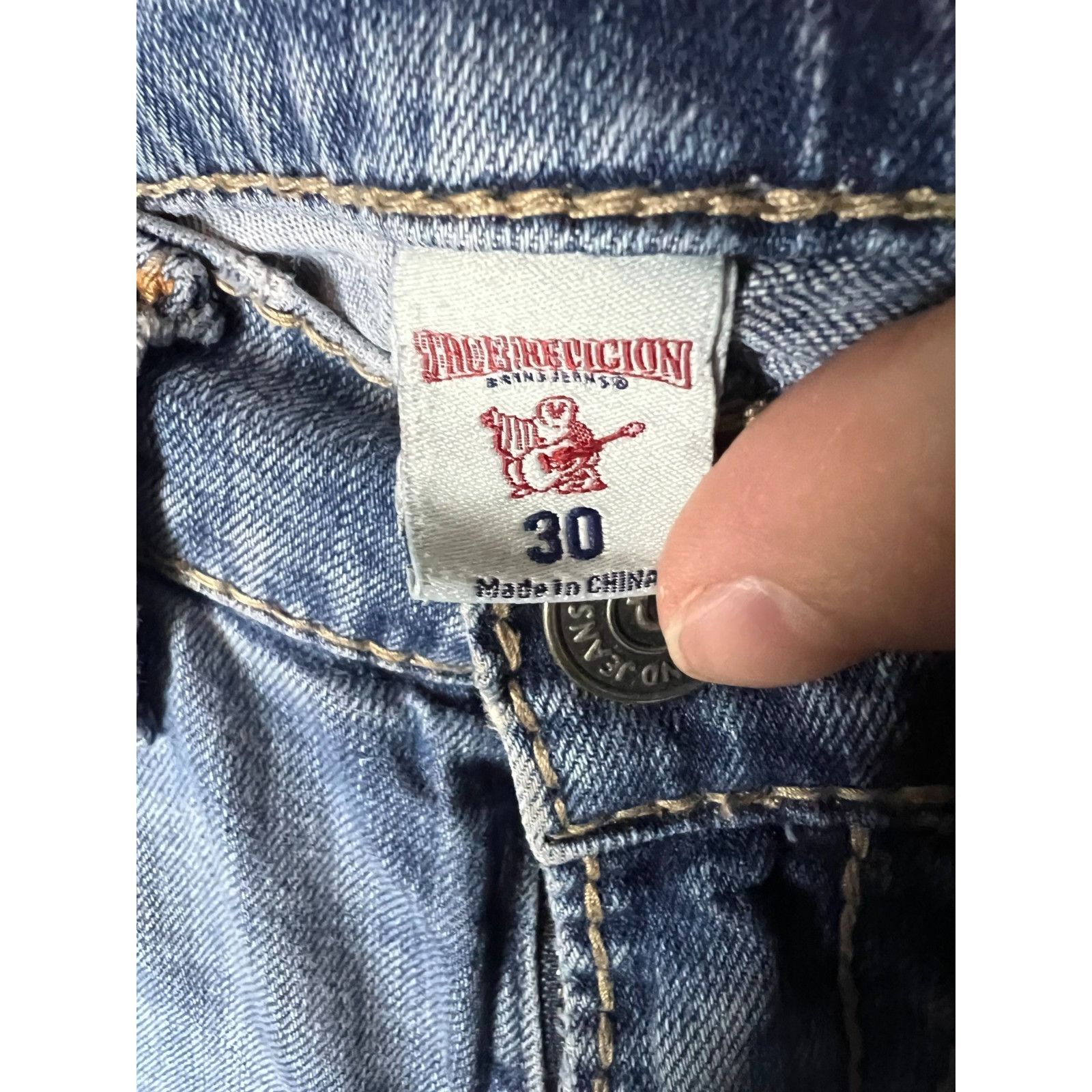 True Religion Vintage True Religion Geno Flap Thrashed Regular Straight Je Size US 30 / EU 46 - 3 Thumbnail
