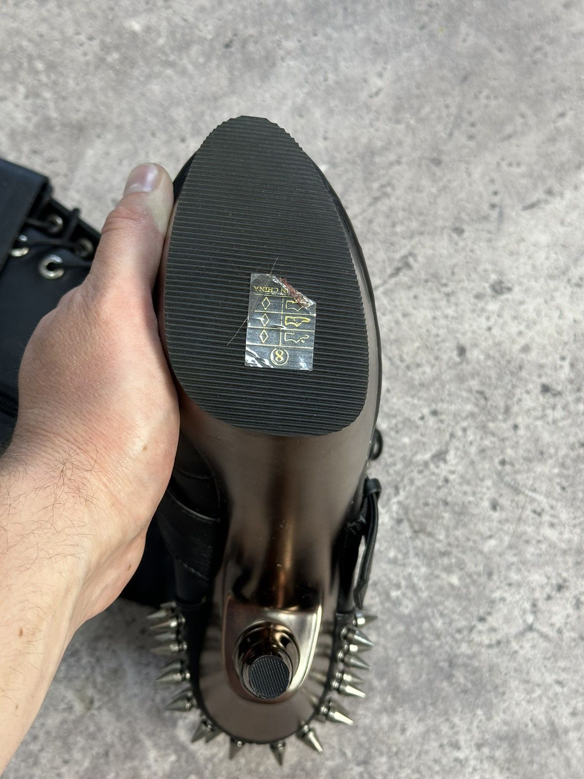 Demonia Cult Vintage Italian AS 98 Rick Owens Style Leather Biker Boots Size US 8 / EU 41 - 3 Thumbnail