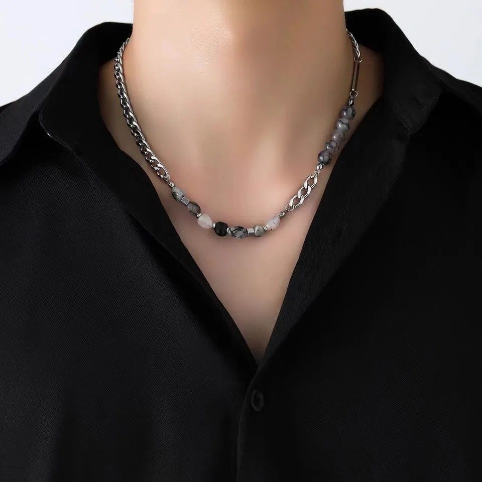 Jewelry 7mm Cuban Chain Necklaces Miami Curb Links with Forever Bar Size ONE SIZE - 2 Thumbnail