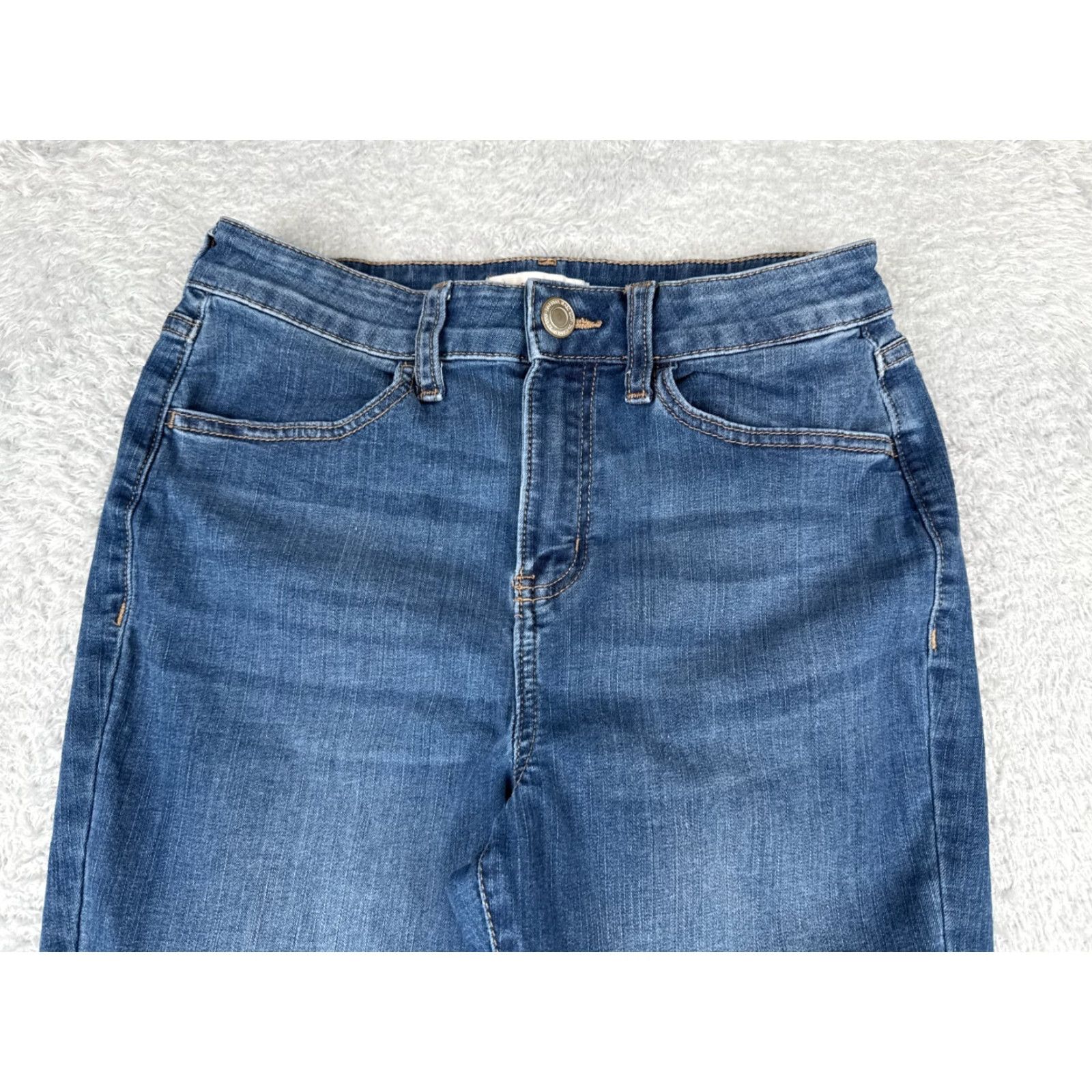 Vintage SO Jeans Juniors 9 Blue Denim High Rise Ultimate Jegging Skinny Taper 27x28 Jeans Womens Slim Fit Blue Cotton Blend Denim SO Size 30" / US 8 / IT 44 - 4 Thumbnail