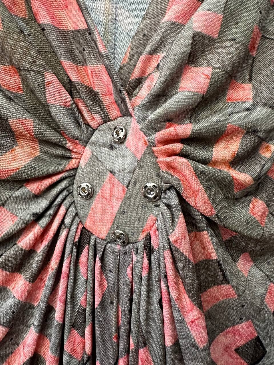 Designer × Vintage Maliparmi Midi Dress Vintage Madarma Geometric Print Dress Size M / US 6-8 / IT 42-44 - 8 Thumbnail