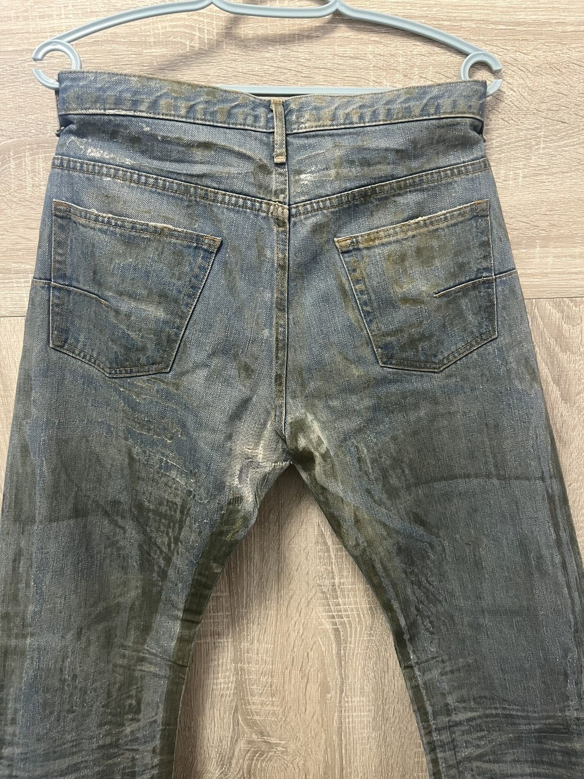 Dior × Hedi Slimane DIOR HOMME LUSTER BLEU CLAIR WAXED DENIM - SS04 "STRIP" Size US 30 / EU 46 - 3 Thumbnail