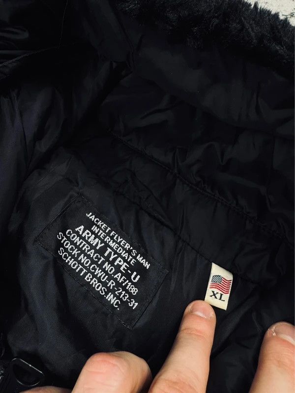Schott Schott insulated down jacket black logo XL usa Size US XL / EU 56 / 4 - 5 Thumbnail