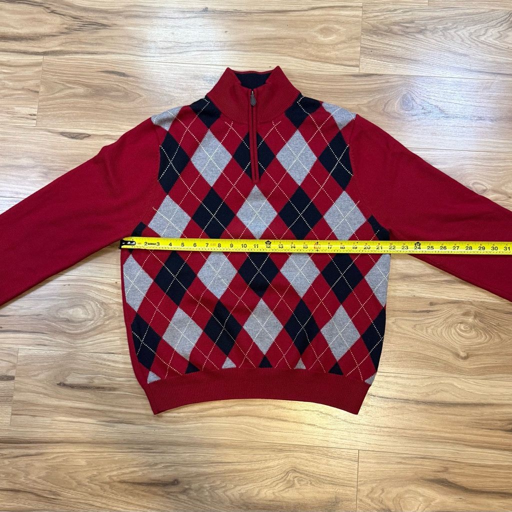 Brooks Brothers Brooks Brothers Men’s L Argyle 1/4 Zip Sweater Size US L / EU 52-54 / 3 - 5 Thumbnail