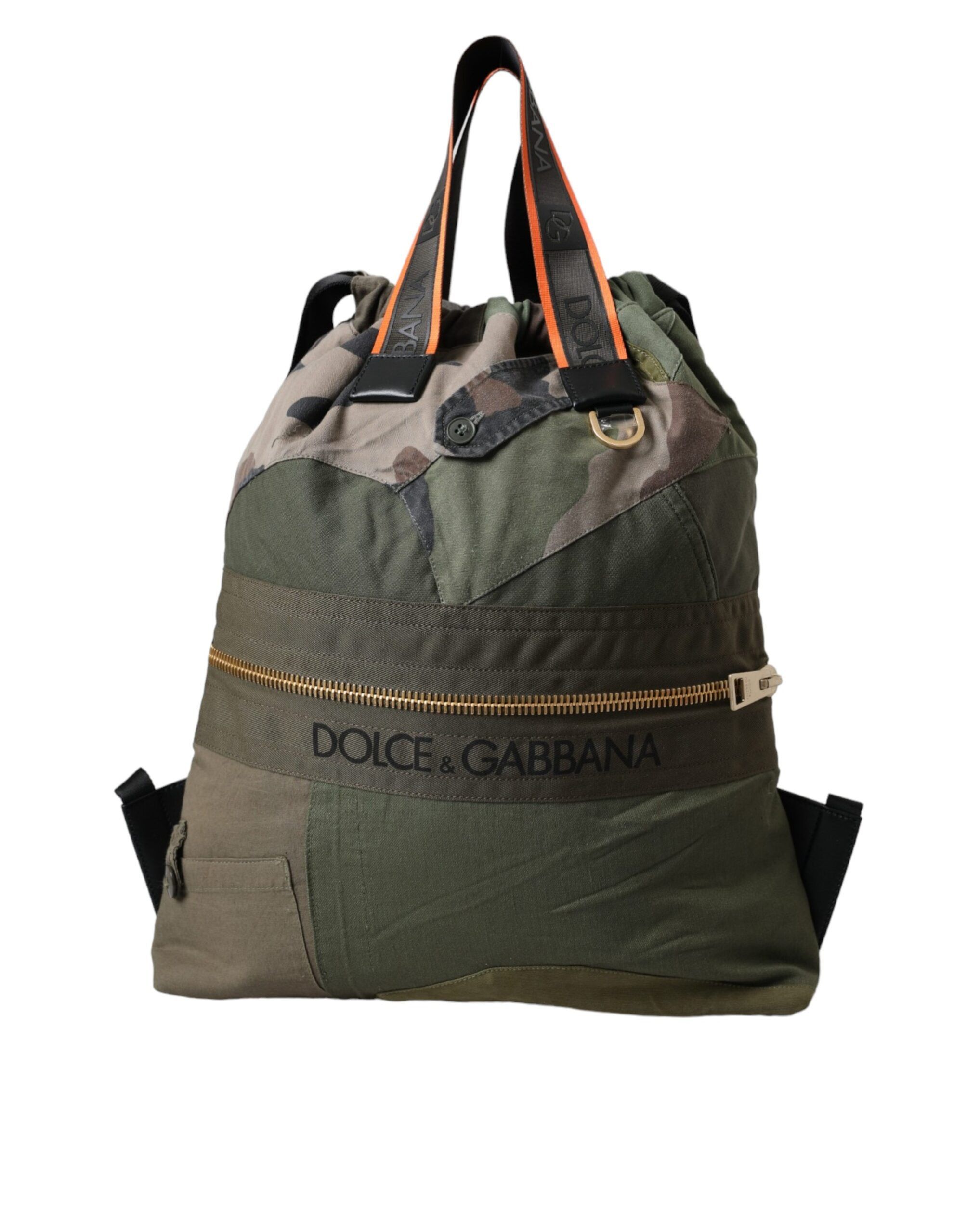 Dolce & Gabbana Military Green Patchwork Rucksack Backpack Men's Bag Size ONE SIZE - 1 Thumbnail
