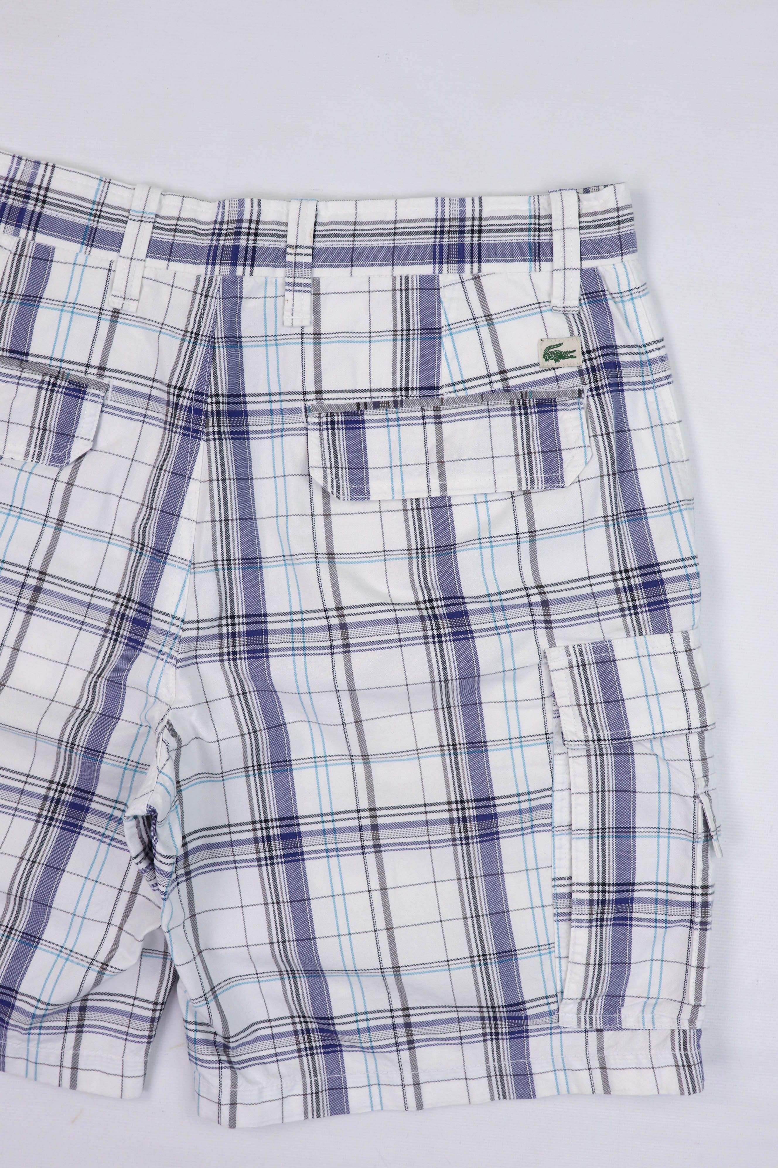Lacoste Lacoste White Plaid Check Cotton Bermuda Cargo Shorts Size US 33 - 5 Thumbnail