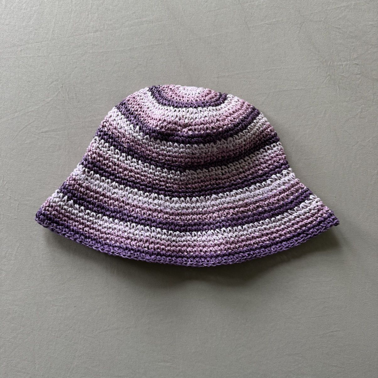 H&M H&M Crochet Stripe Straw Bucket Hat Size ONE SIZE - 1 Thumbnail