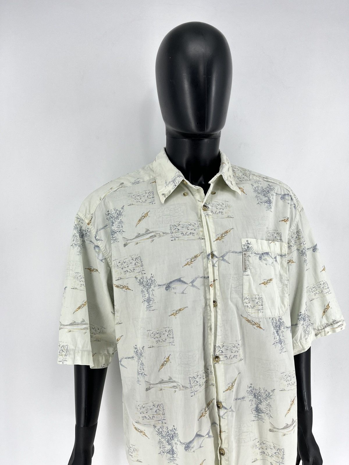 Columbia Vintage Columbia Fish Overprint Beach Hawaiian Shirt XLarge Size US XL / EU 56 / 4 - 3 Thumbnail