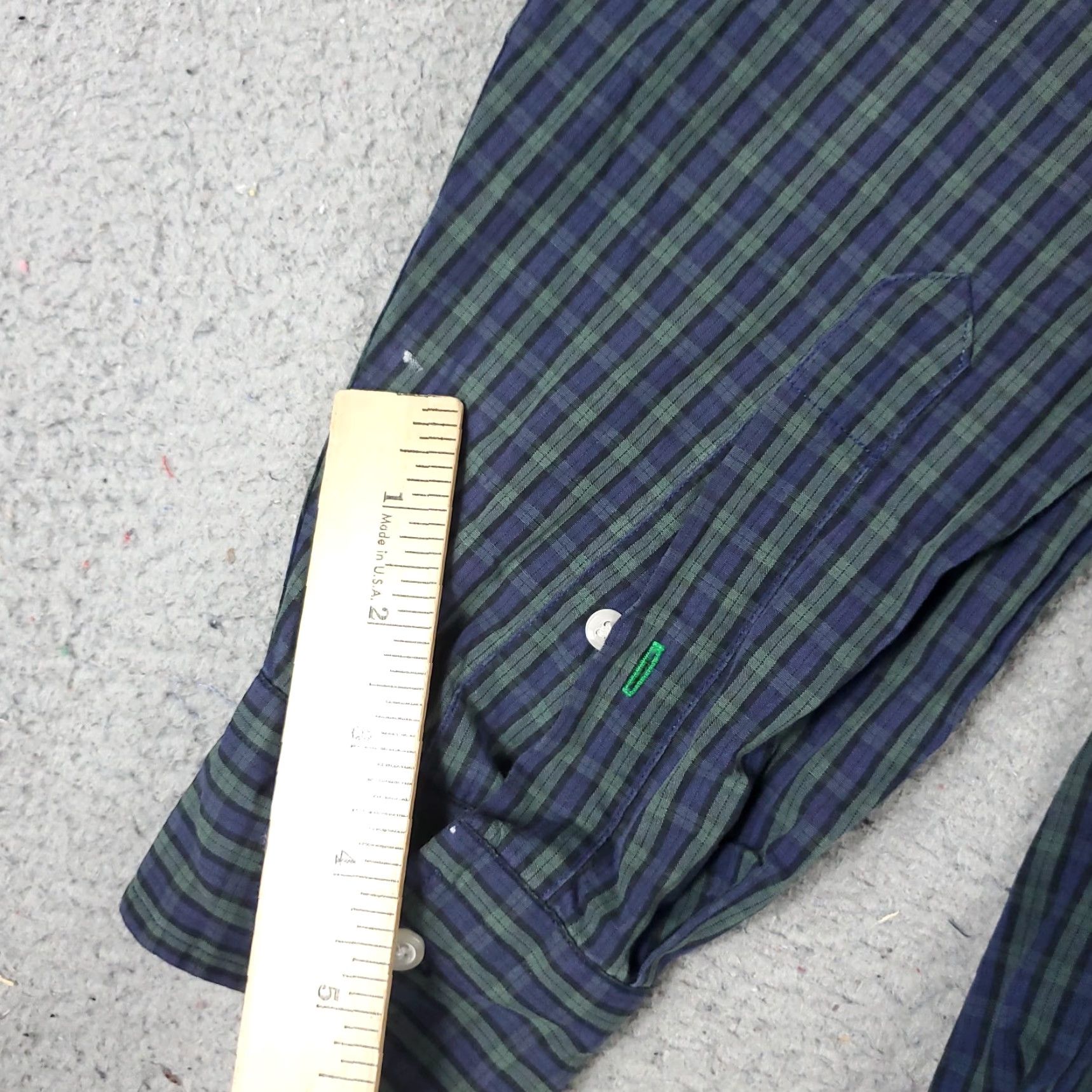 Tommy Hilfiger Tommy Hilfiger Dress Shirt Mens 15.5 Green Purple Plaid Long Sleeve Button Up Casual Business Size 40R - 3 Thumbnail