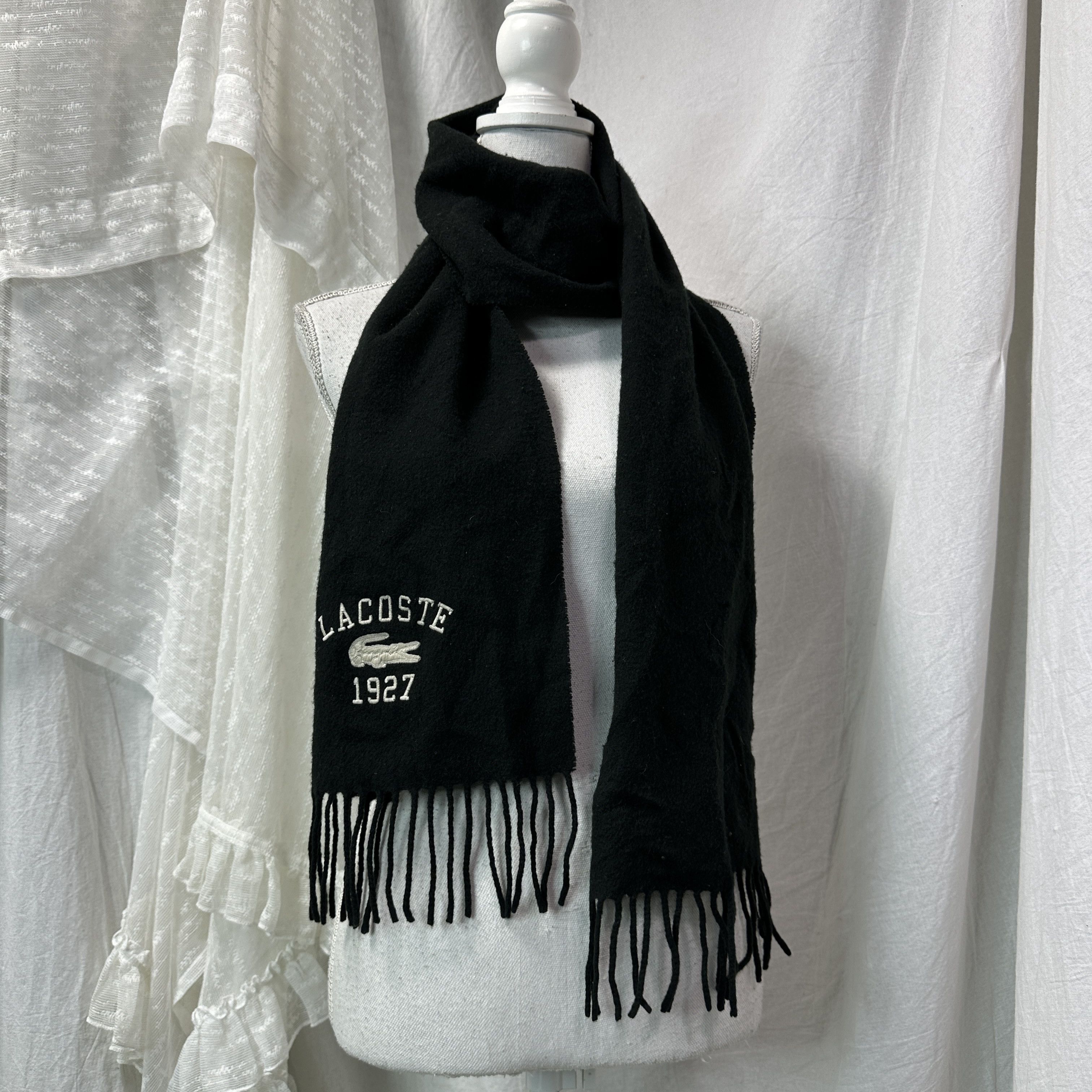 Lacoste Vintage Woolen Sporty Outdoor Lacoste Scarf Y2K Size ONE SIZE - 1 Thumbnail