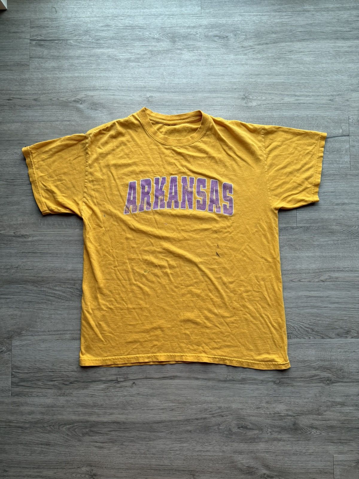 Vintage Vintage College T Shirt, Arkansas Razorback w Paint Splatter Size US L / EU 52-54 / 3 - 1 Thumbnail