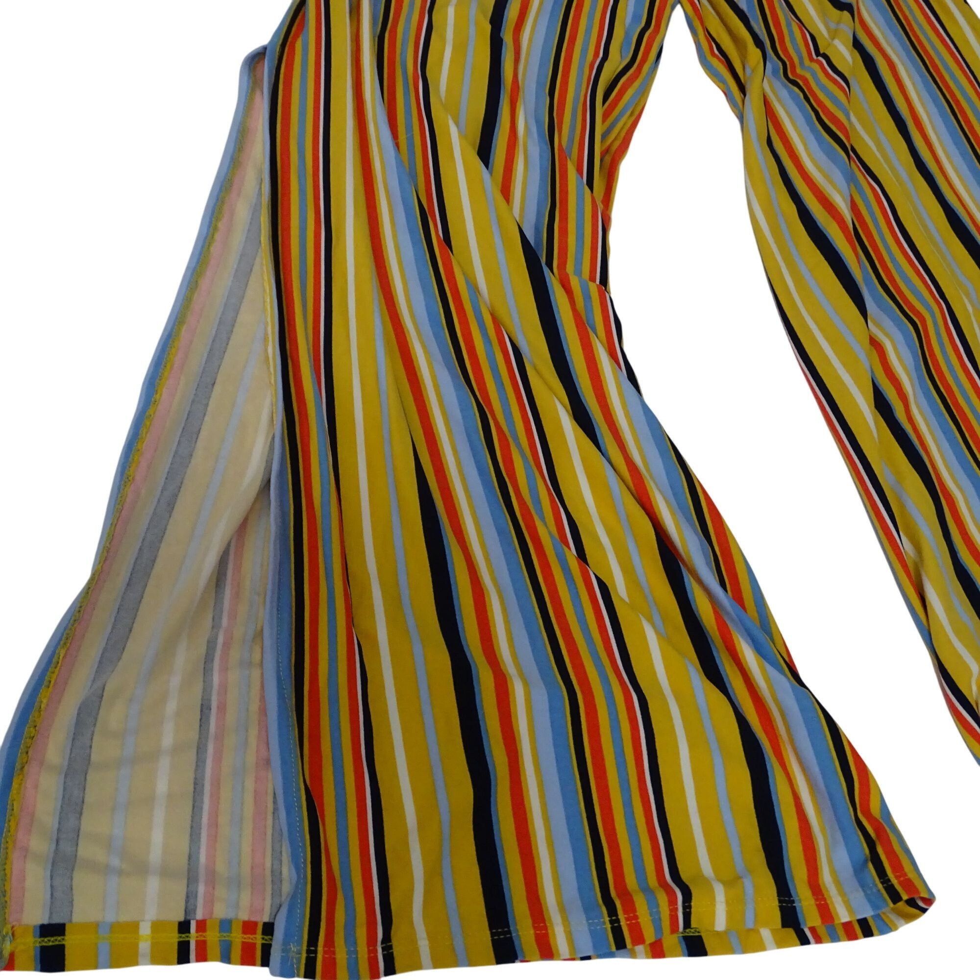 Other Eye Candy Multicolor Striped Off-Shoulder Jumpsuit Size 1X Size 40" / US 18 - 7 Thumbnail