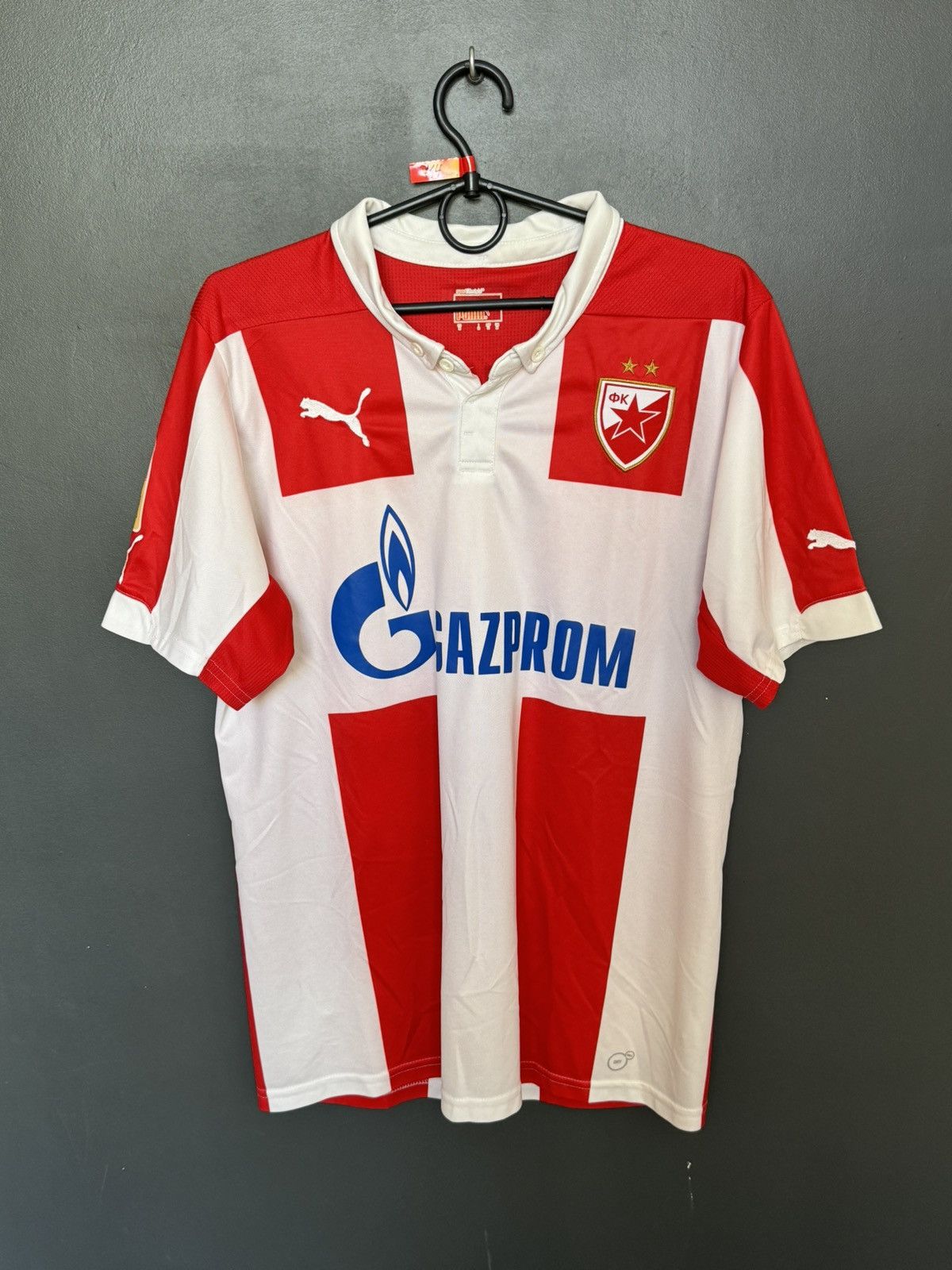 Puma Red Star Belgrad 15/16 Match Worn Kovacevic Football Jersey Size US M / EU 48-50 / 2 - 2 Thumbnail