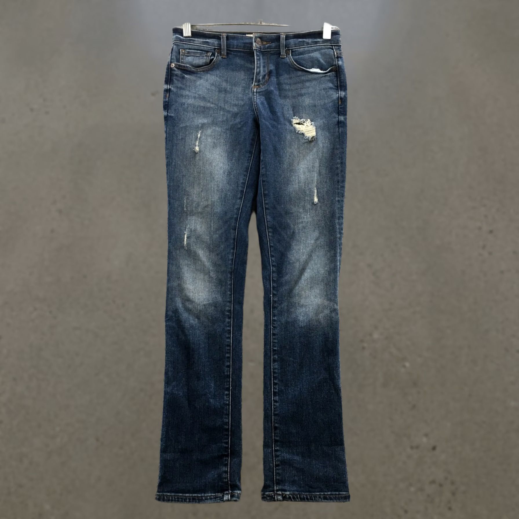 Banana Republic Banana Republic Jeans Womens 24 Straight Denim Blue Distressed 5-Pocket Regular Rise Low Inseam 30.5 inches XXs? Size 42" / US 20 - 1 Thumbnail