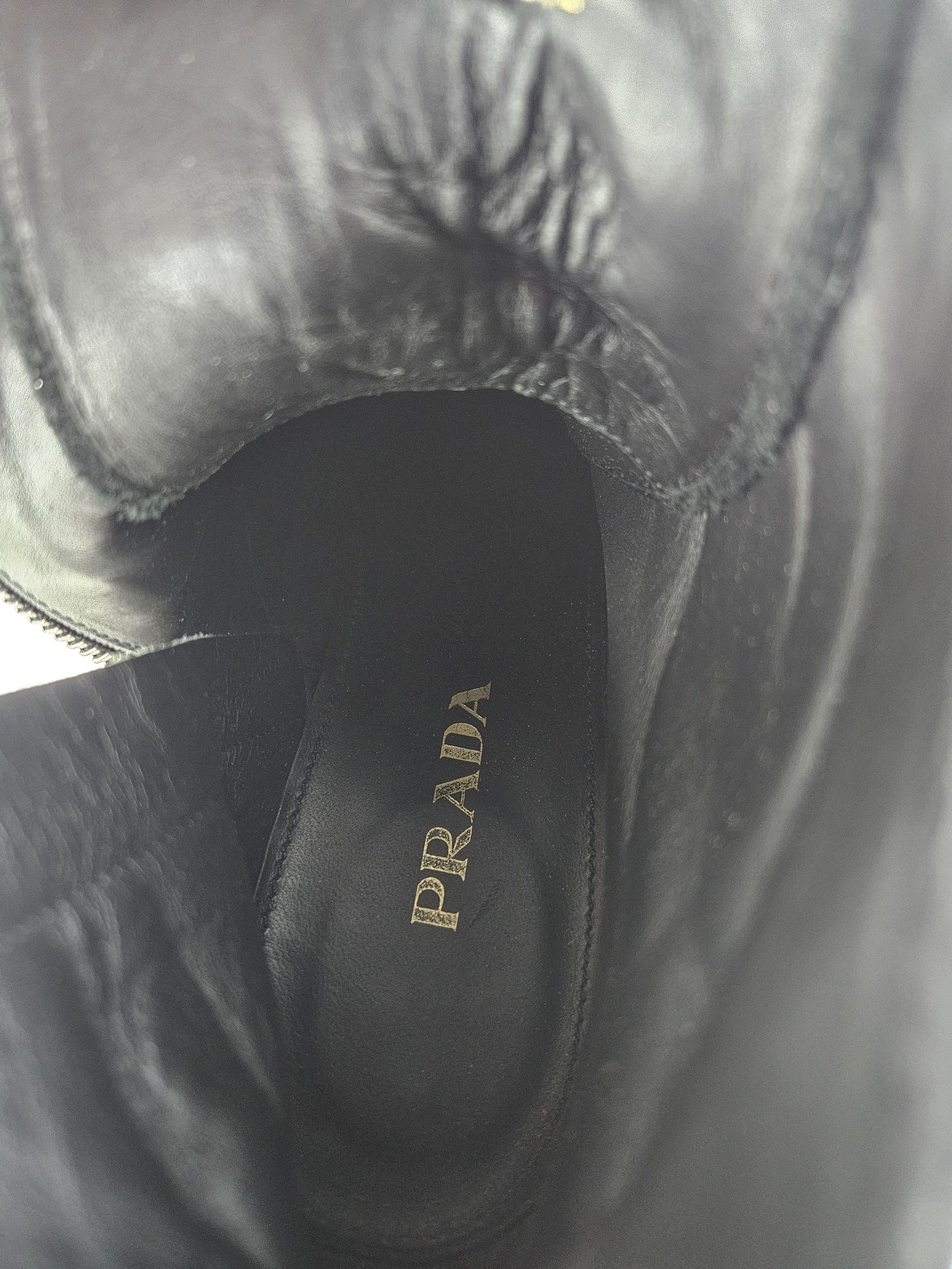 Prada Prada lace up block heel notched sole ankle boots Size US 8.5 / IT 38.5 - 20 Thumbnail