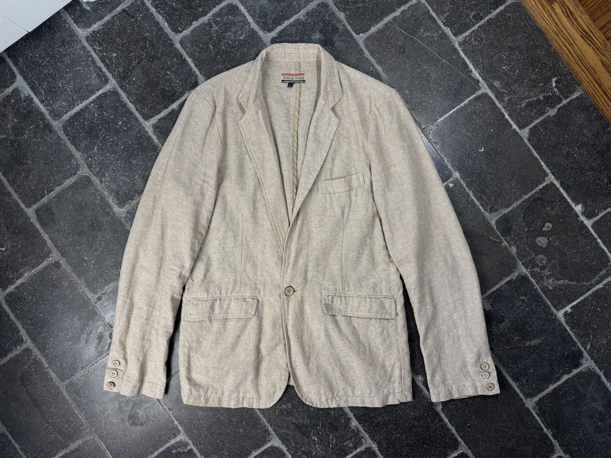 Japanese Brand 1990s Vintage Linen Blazer Suit Jacket Jungle Storm Japan Size 34R - 19 Thumbnail