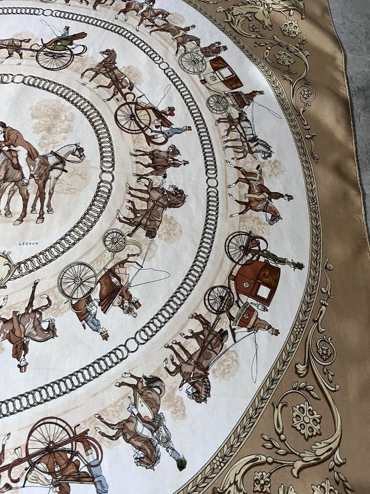 Hermes Hermes ''La Promenade De Longchamps'' by Ledoux silk scarf Size ONE SIZE - 7 Thumbnail