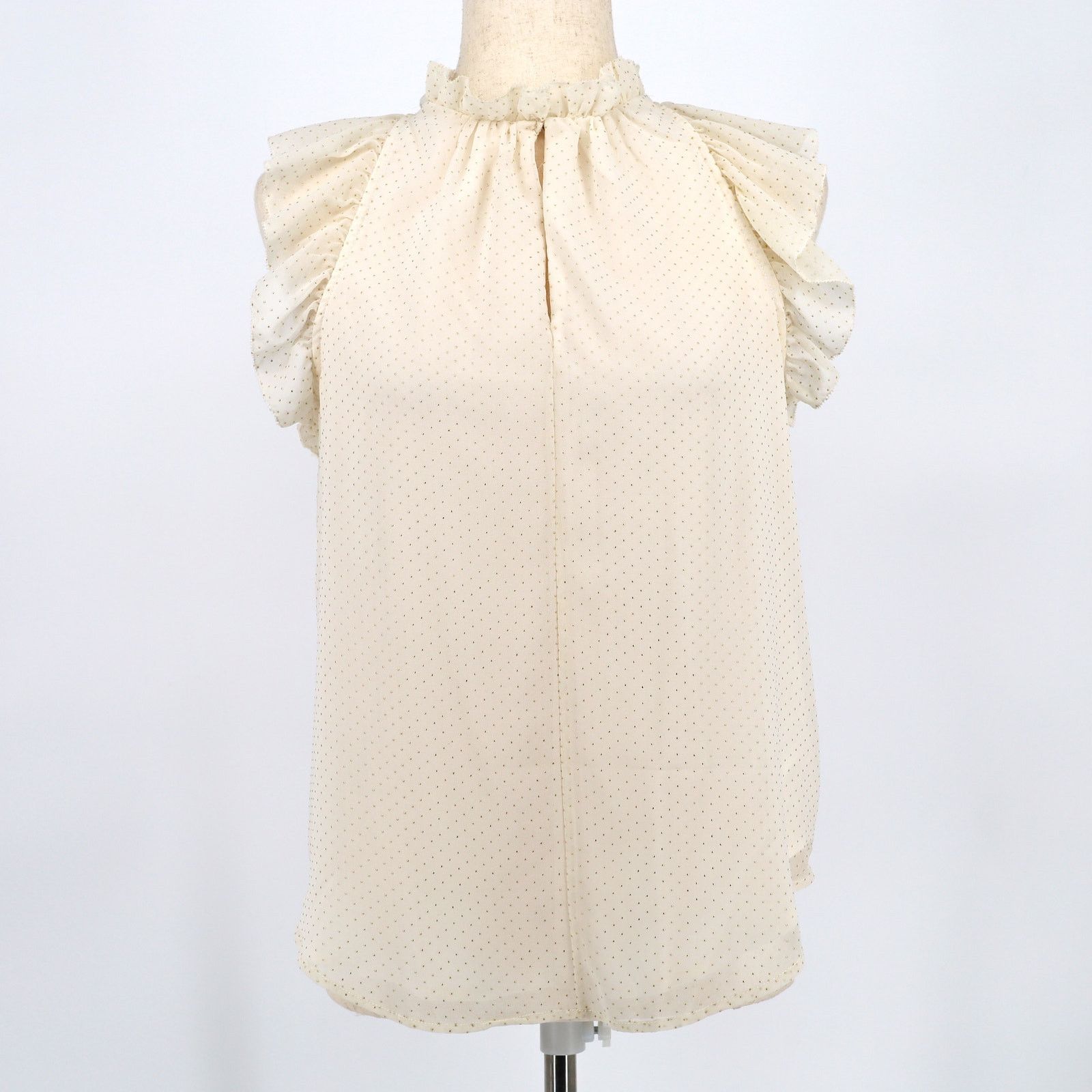 Michael Kors Michael Kors Women Bone White Dewdrop Ruffled Blouse Size S Size S / US 4 / IT 40 - 1 Thumbnail