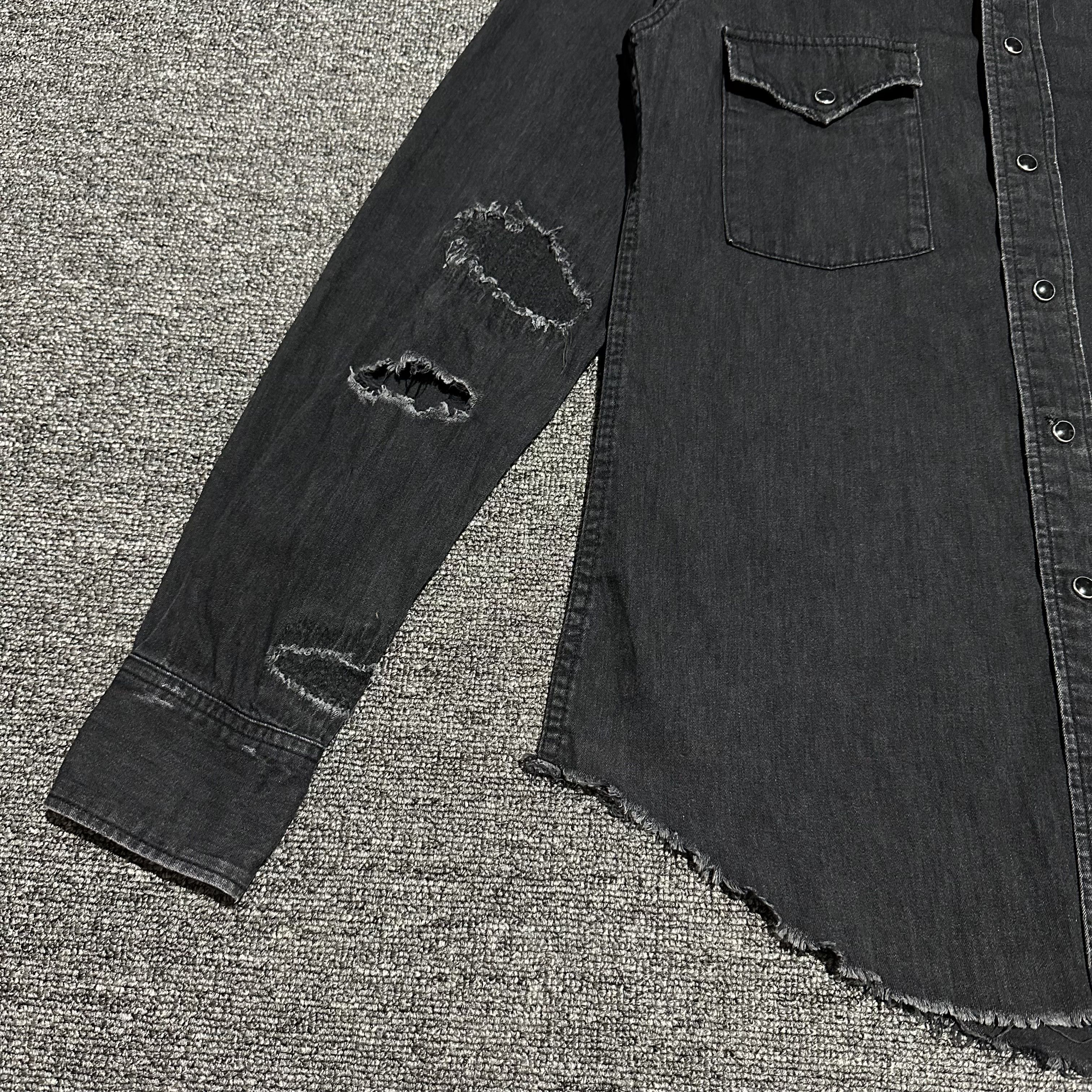 Hedi Slimane × Saint Laurent Paris Saint Laurent by Hedi Slimane Distressed Western Denim Shirt Size US XS / EU 42 / 0 - 3 Thumbnail
