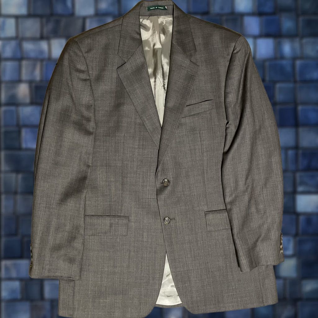 Ralph Lauren VINTAGE Ralph Lauren Blazer Mens 42L Sports Jacket Wool Cashmere Blend Brown Plaid Size 42R - 1 Thumbnail