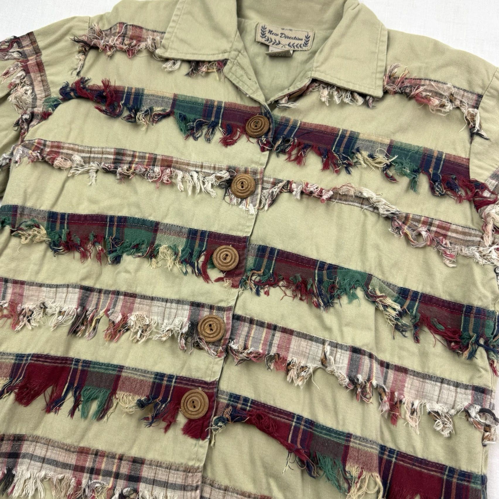 Vintage VINTAGE New Directions Button-Up Shirt Womens Small Tan Abstract Striped 90s Y2K Art Brown Mens? Womens Size S / US 4 / IT 40 - 6 Thumbnail