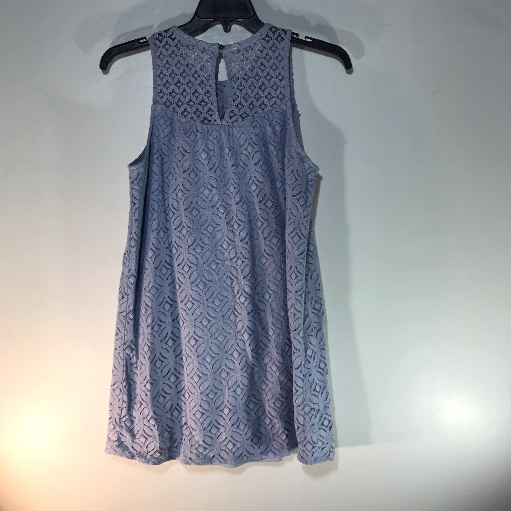 Vintage Jolt Women's A-Line Crochet Dress Sleeveless Knee Length Spring Summer Blue Clothing Size L / US 10 / IT 46 - 4 Thumbnail