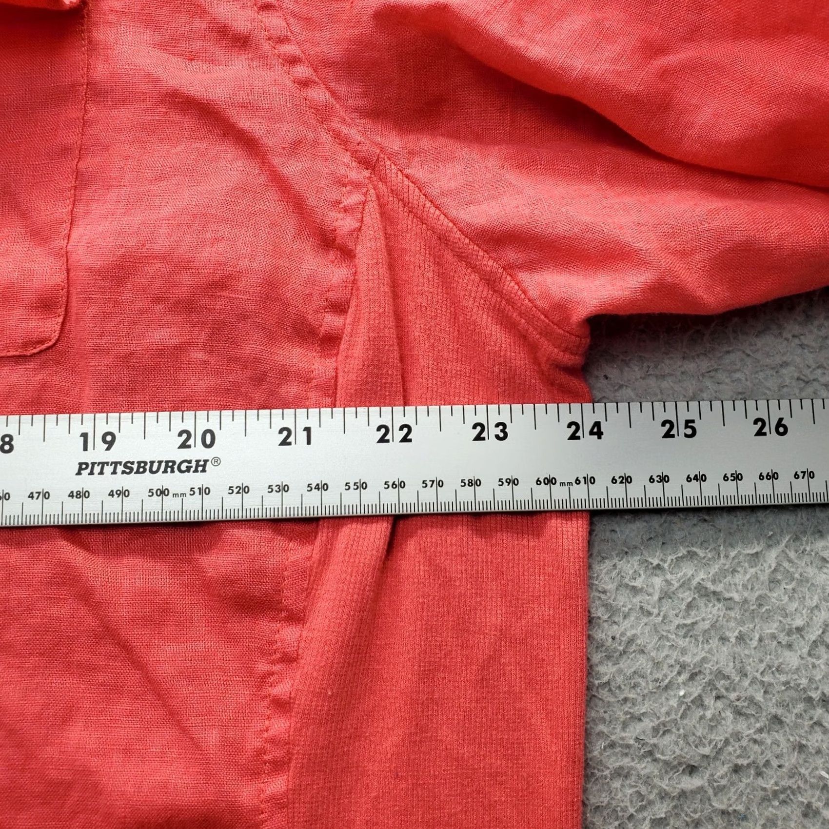 Calvin Klein Calvin Klein Shirt Womens 2X Pink Roll Tab Sleeve Chest Pockets Button-Up Size XXL / US 16-18 / IT 52-54 - 4 Thumbnail