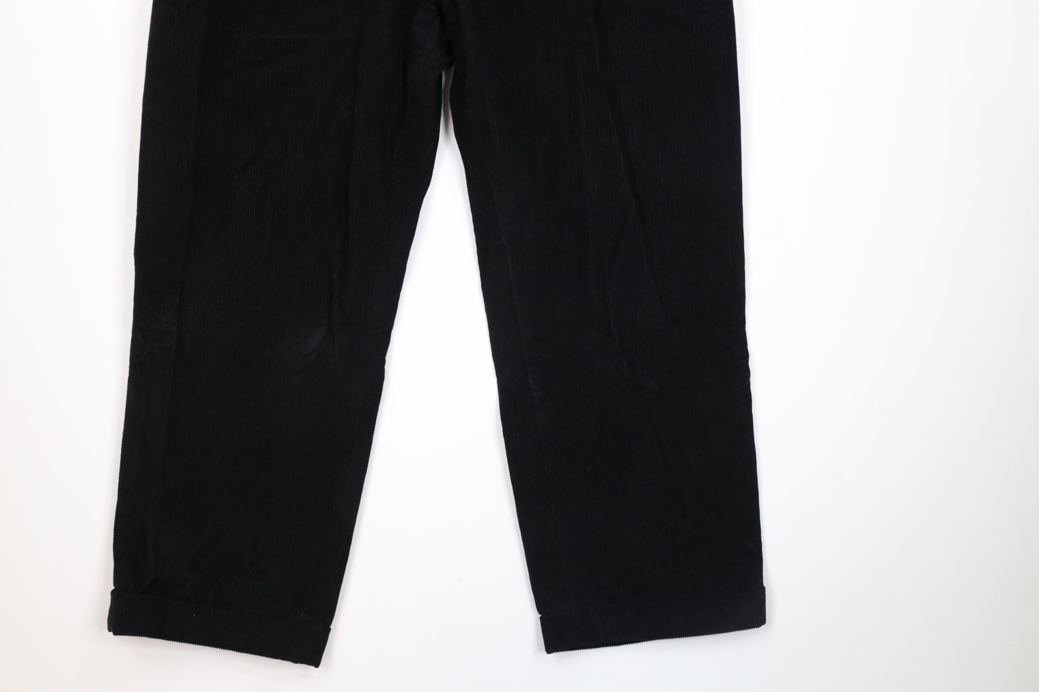 Vintage Vintage 90s Streetwear Cuffed Wide Leg Corduroy Pants Black Size US 36 / EU 52 - 4 Thumbnail