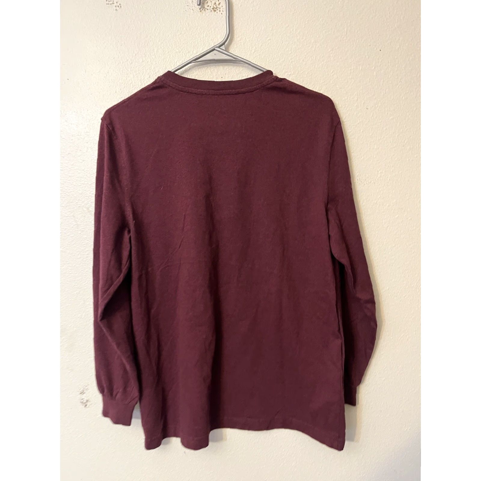 Croft & Barrow Mens Croft & Barrow Henley T-Shirt Long Sleeve Easy Care Maroon S Size US S / EU 44-46 / 1 - 3 Thumbnail