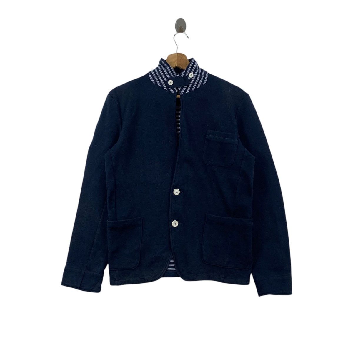 Japanese Brand BEAMS HEART Japanese Brand Multi Pockets Navy Coat Size US S / EU 44-46 / 1 - 1 Thumbnail