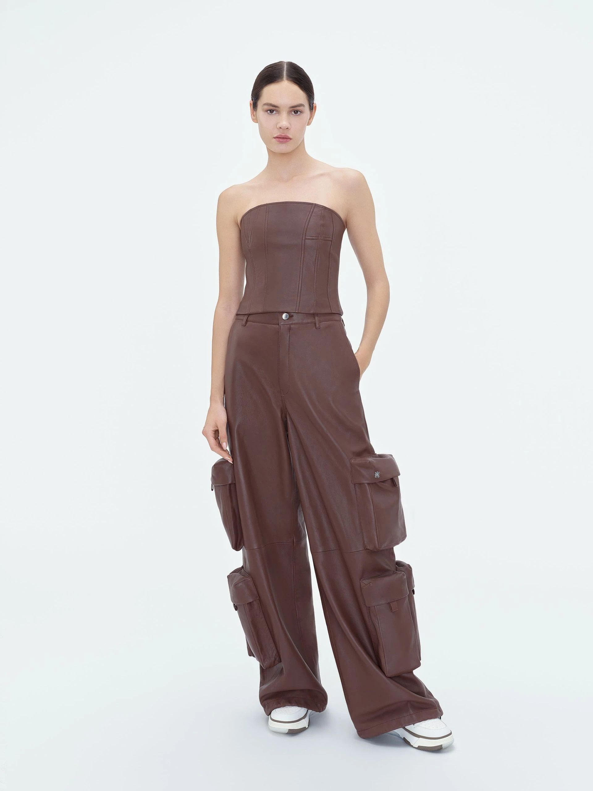 Amiri oc11z0225 Baggy Cargo Pant in Brown Size 25" / US 0 / IT 36 - 2 Thumbnail