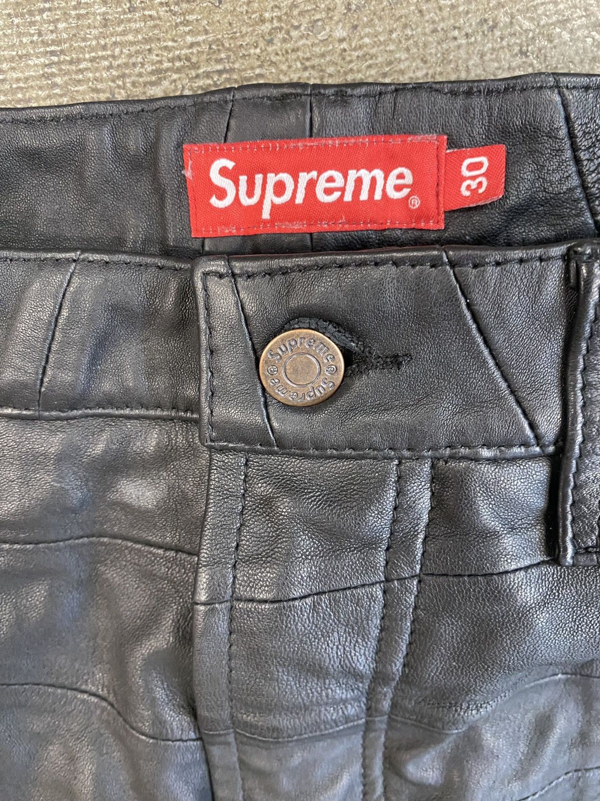 パンツ Supreme Patchwork Leather 5-Pocket Jean Supreme-Patchwork-Leather-5-