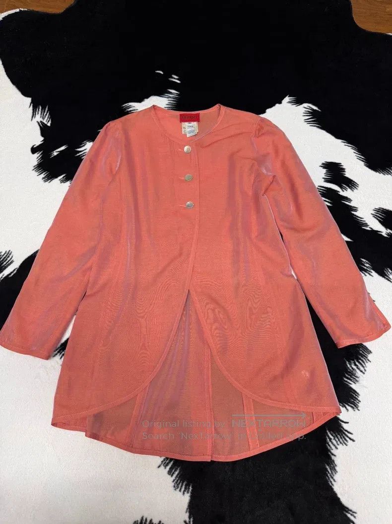 Kenzo Kenzo Short Front and Long Back, Iridescent, Silk Shirt To Size XXS / US 00 / IT 34 - 2 Thumbnail