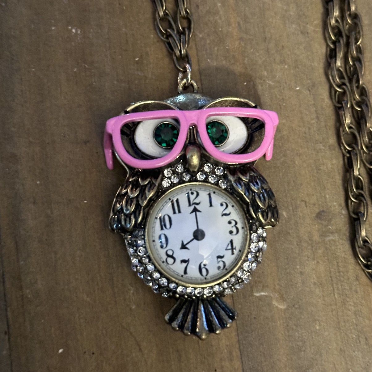 Other Bronze tone faux watch owl pendant necklace Size ONE SIZE - 3 Thumbnail