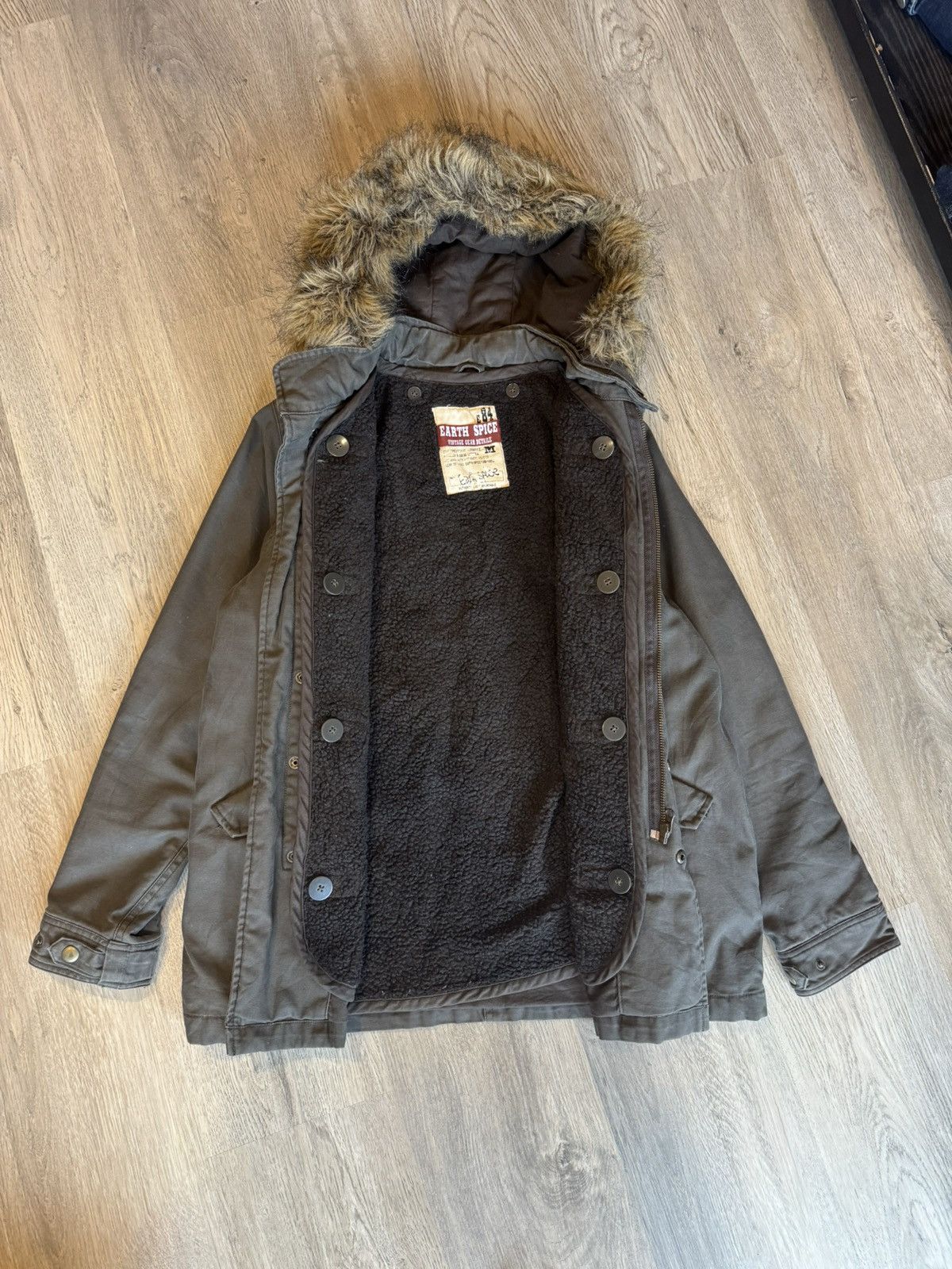 Japanese Brand HEAVY FUR HOODIE JACKET BY EARTH SPICE Size US M / EU 48-50 / 2 - 4 Thumbnail