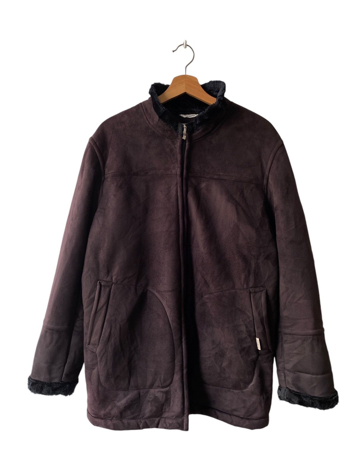 Japanese Brand × Kansai Yamamoto 1990s Kansai Yamamoto Homme Suede Leather Fur Lining Jacket Size US L / EU 52-54 / 3 - 1 Thumbnail