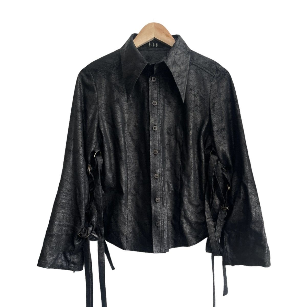 Pre-owned Vintage Bpn Leather Bondage Shirt In Black
