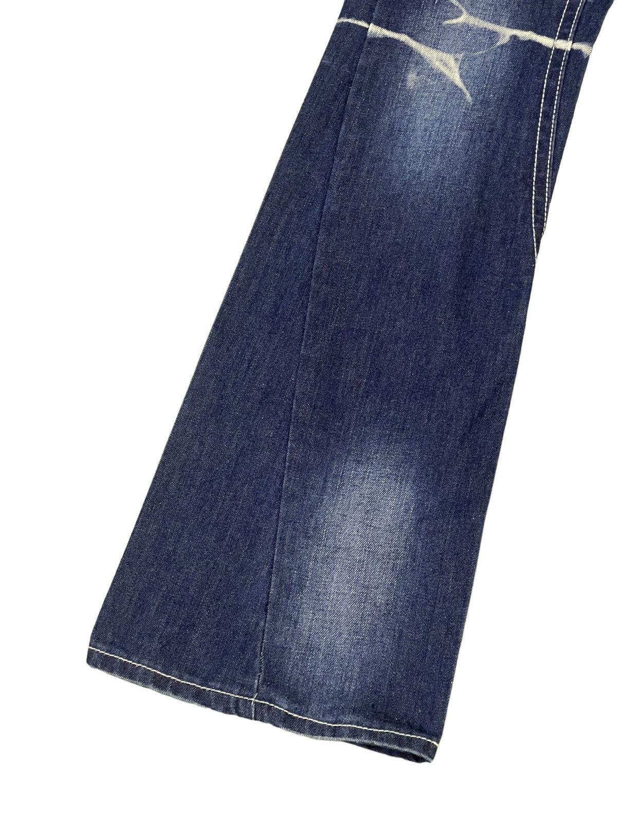Japanese Brand Flare Jeans Black Crown Faded Distress Boot Cut 8🟦7 Size US 28 / EU 44 - 5 Thumbnail