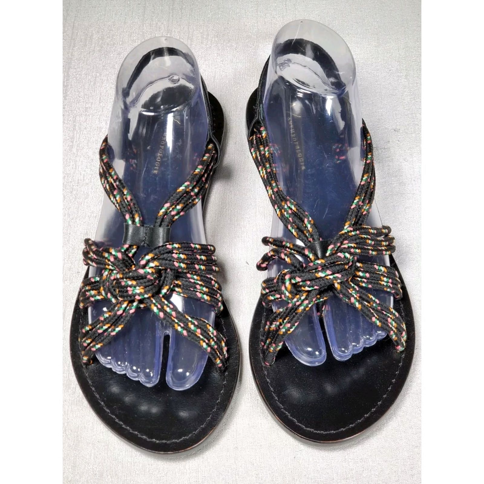 Anthropologie Anthropologie Reeta Sandals Women's US 10 Leather Knotted Stretch Strap Casual Slingbacks Multicolor Size US 10 / IT 40 - 6 Thumbnail