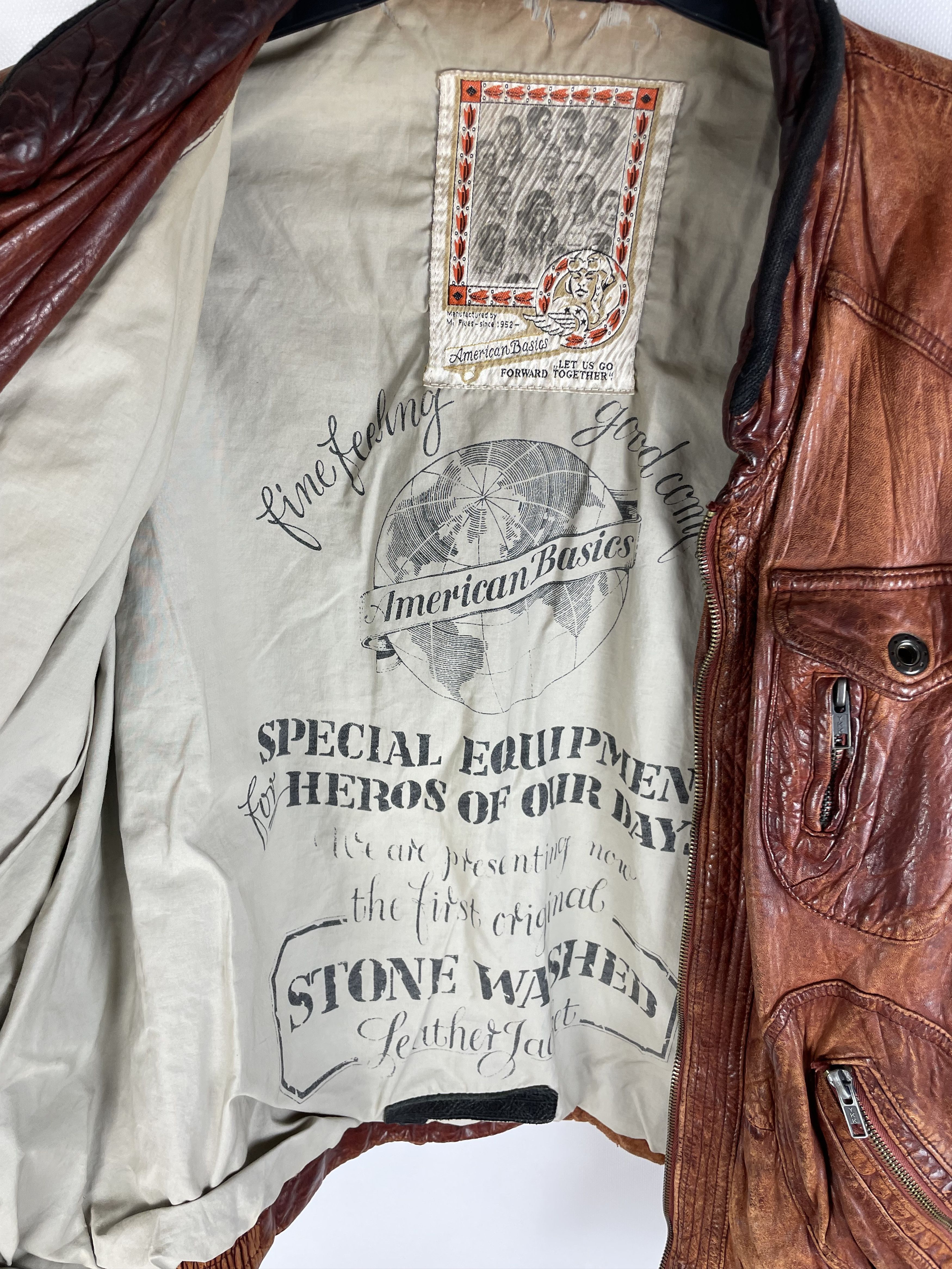 Vintage Vintage American Basics Washed Leather Jacket 90s Size US M / EU 48-50 / 2 - 11 Thumbnail